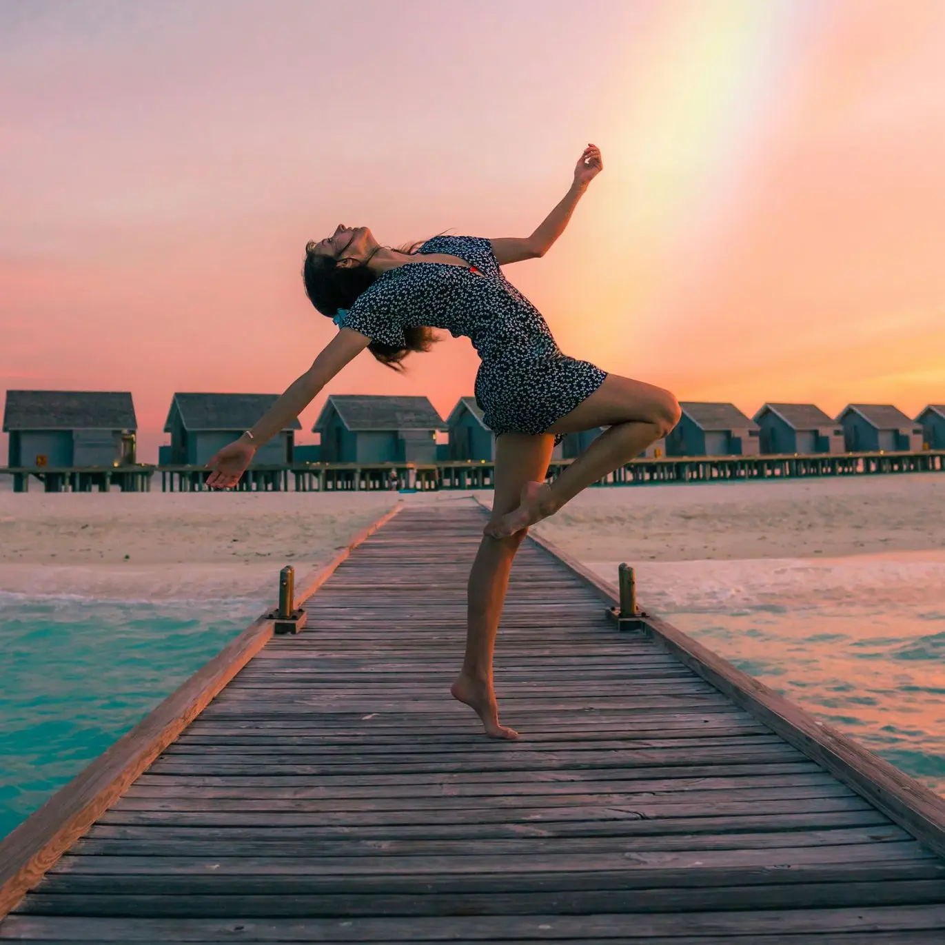 woman standing on dock